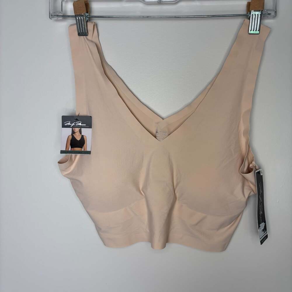 Marilyn Monroe NEW laser cut lounge bra womens XL nude padded stretch smooth